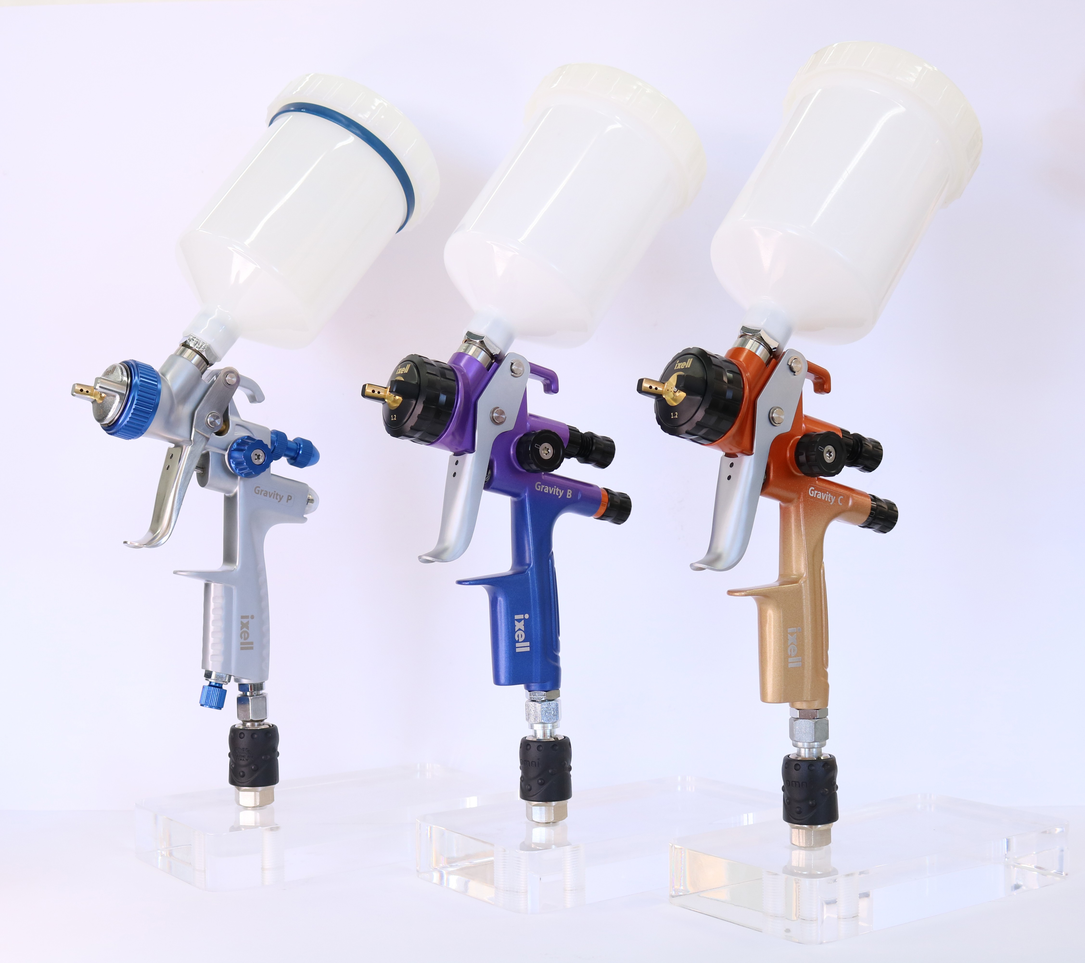 LES 3 PISTOLETS IXELL GRAVITY